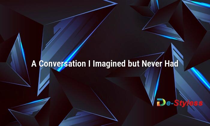 a conversation i imagined but never had